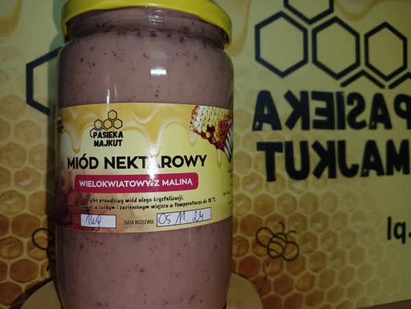 Miód wielokwiatowy z malinami